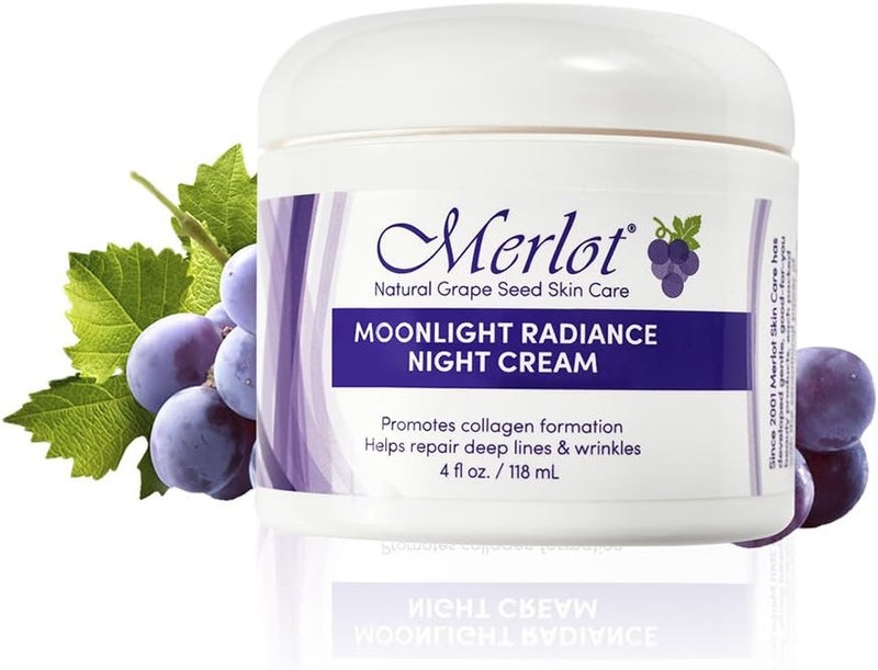 Merlot Moonlight Radiance Night Cream - 4 fl oz (118 mL) for Deep Lines & Wrinkles - Image 1